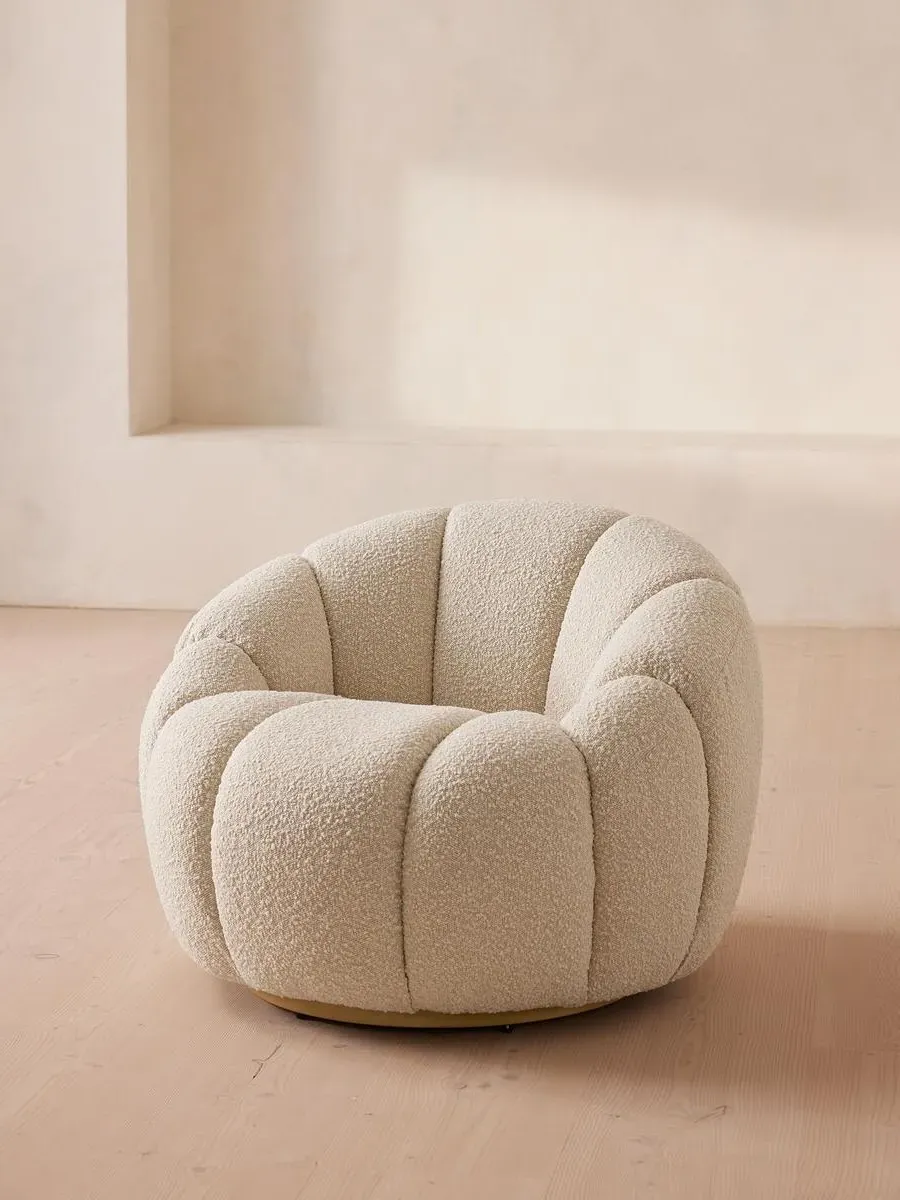 Swivel Armchair - Natural, Boucle image