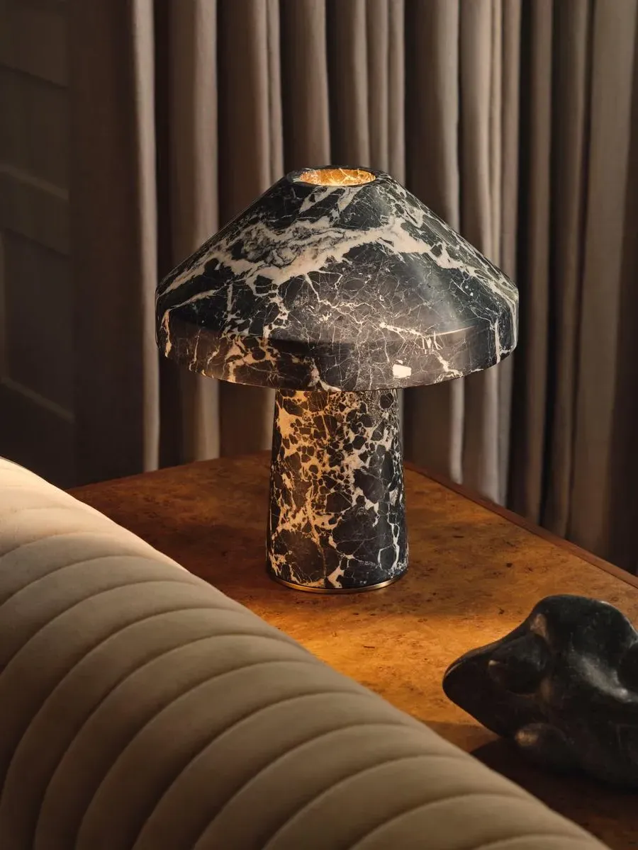 Table Lamp with Angular Shade - Bulgari Marble