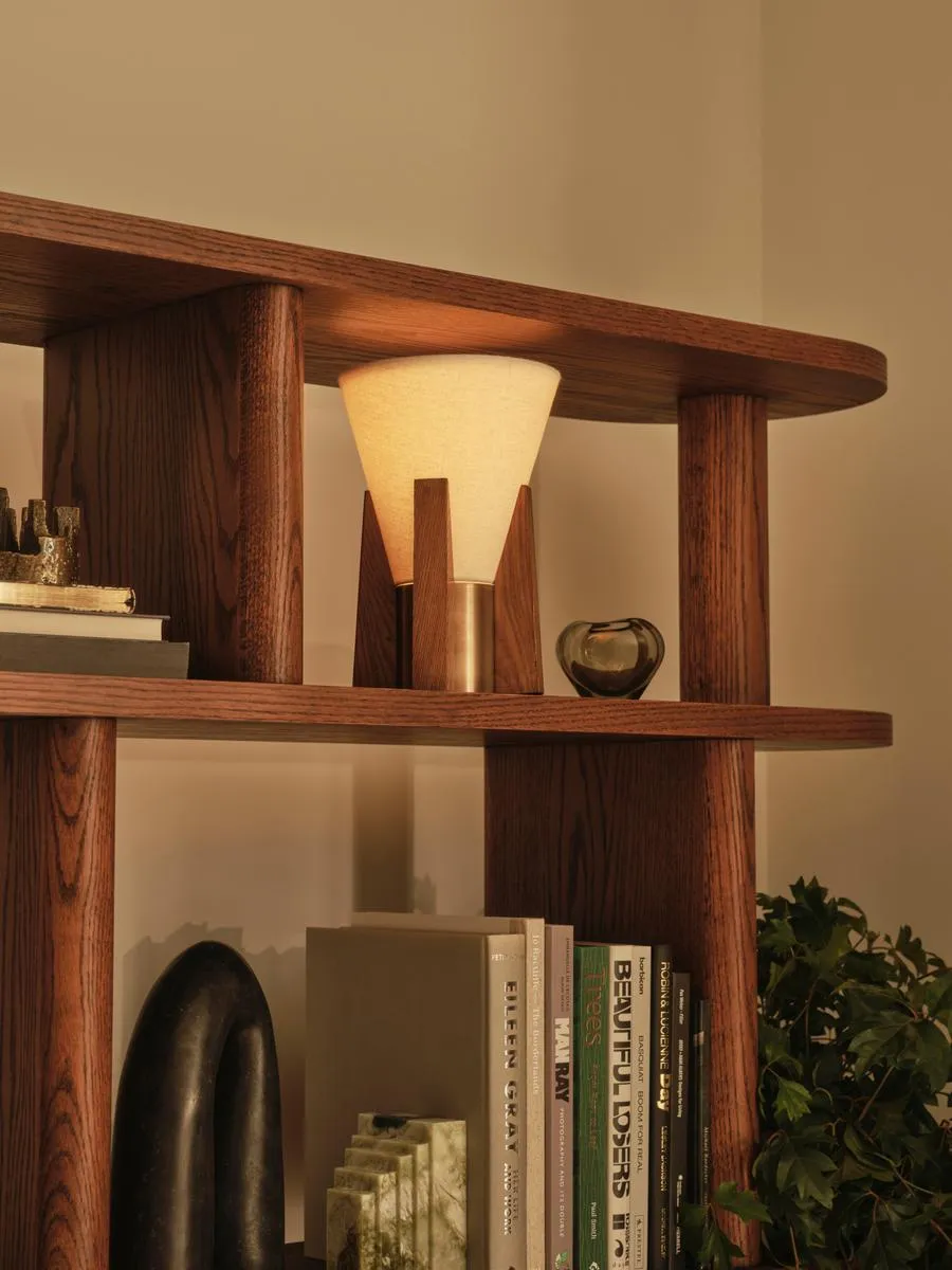Table Lamp with Diffuser - Oak, Brass image