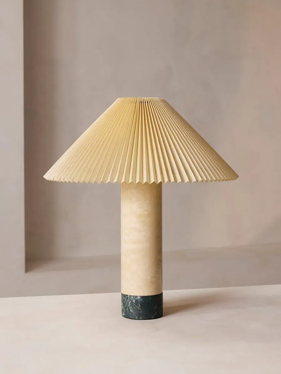 Table Lamp with Dimmer - Green, Marble image
