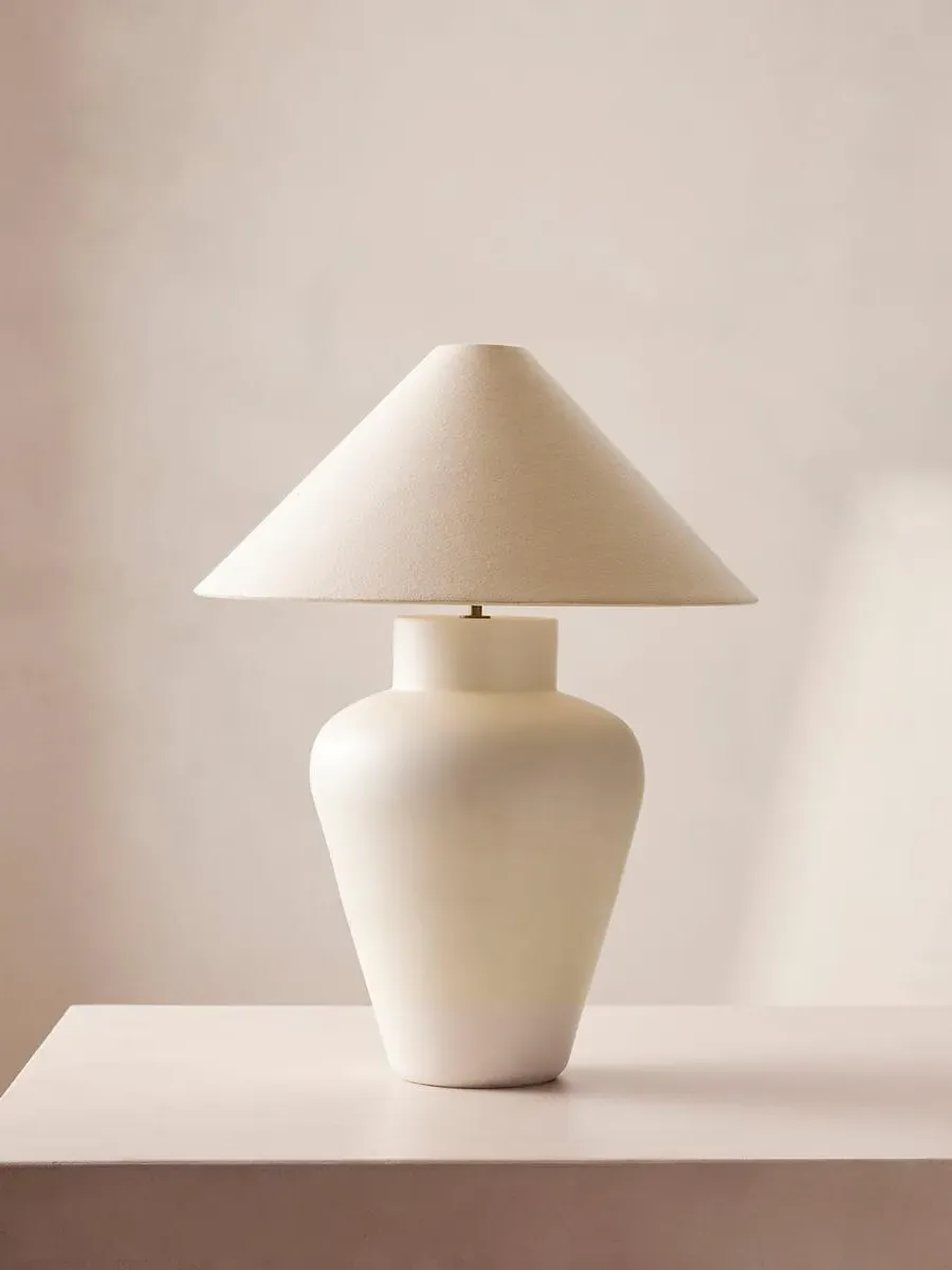 Table Lamp with Dimmer - White, Ceramic image