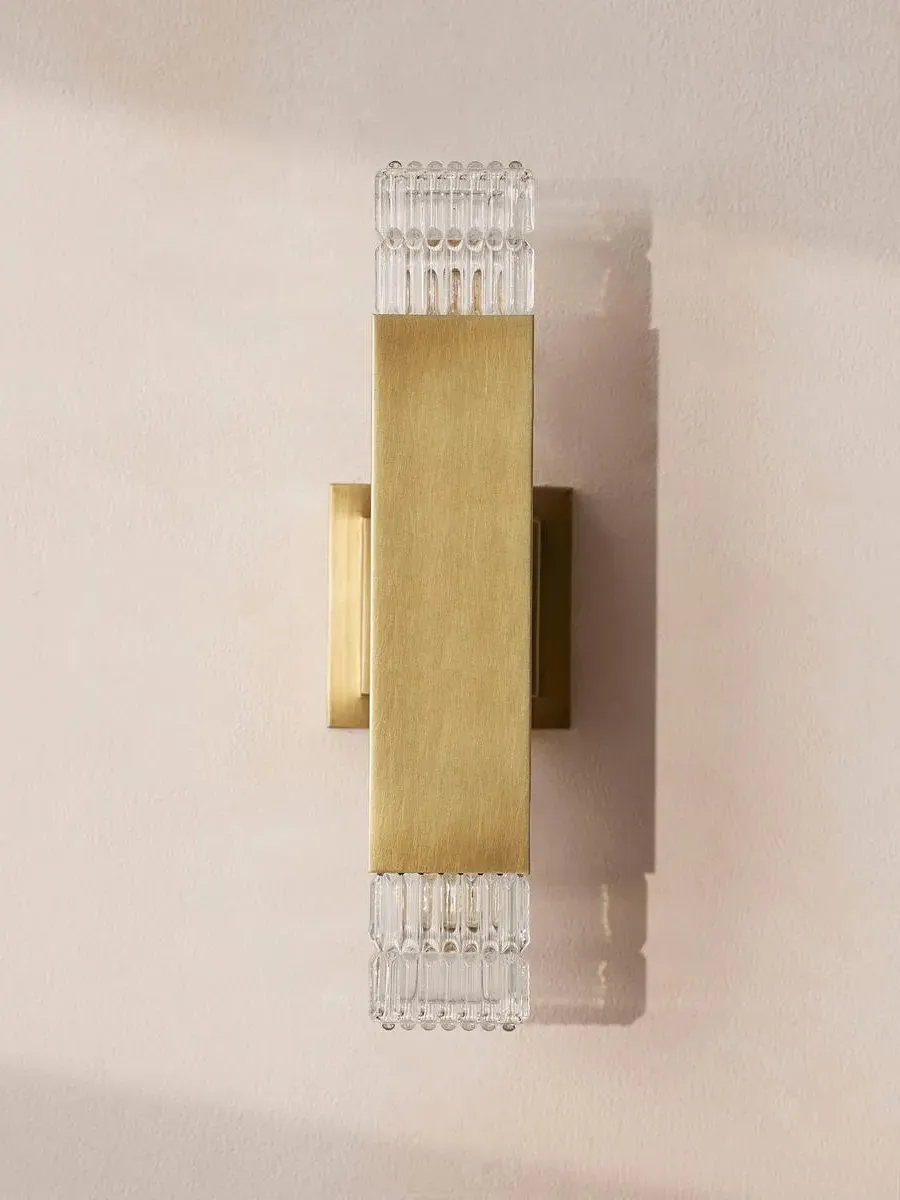 Tall Wall Light with Diffusers - Brass image