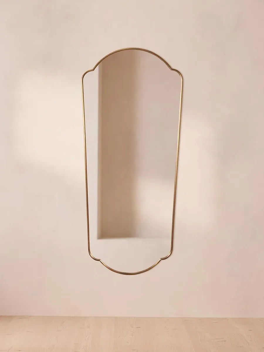 Tall Wall Mirror - Antique Brass Frame image
