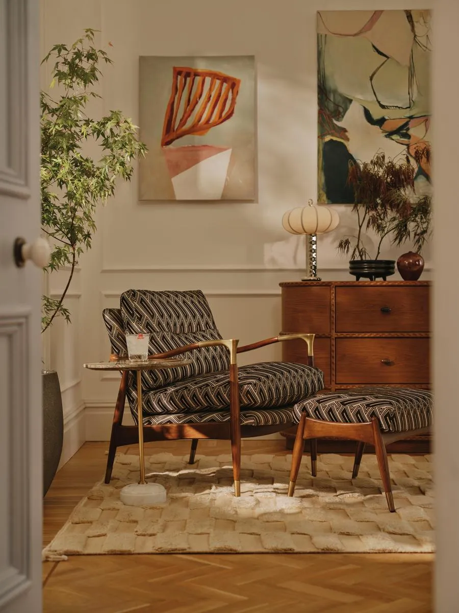 Theodore Armchair - Olive, Jacquard image
