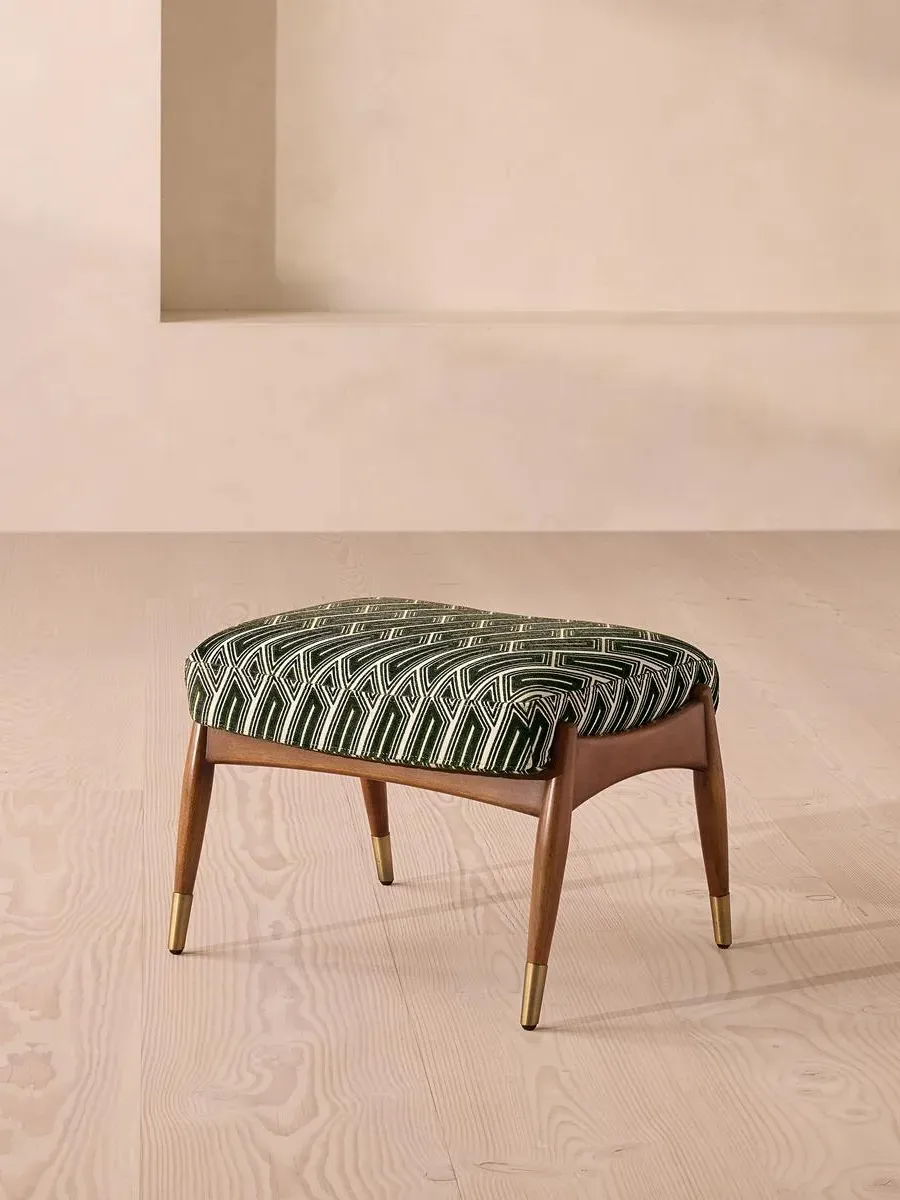 Theodore Footstool - Olive, Jacquard image