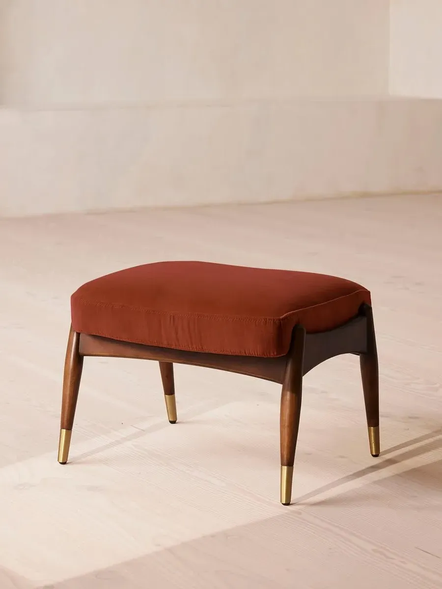 Theodore Footstool - Rust, Velvet image