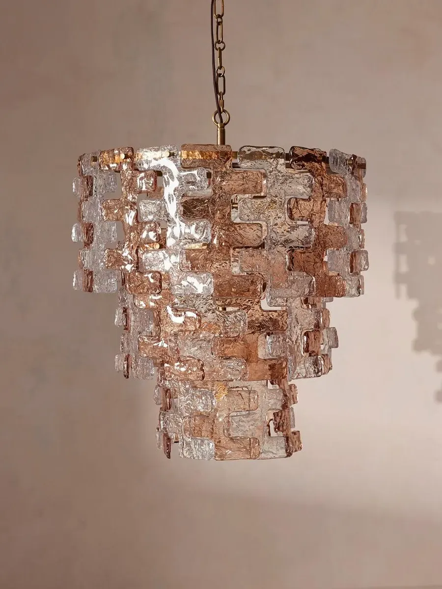 Tiered Chandelier - Peach Glass, Textured image