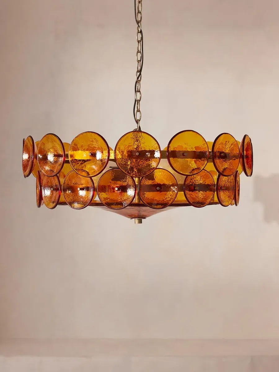 Tiered Chandelier with Glass Discs - Amber image