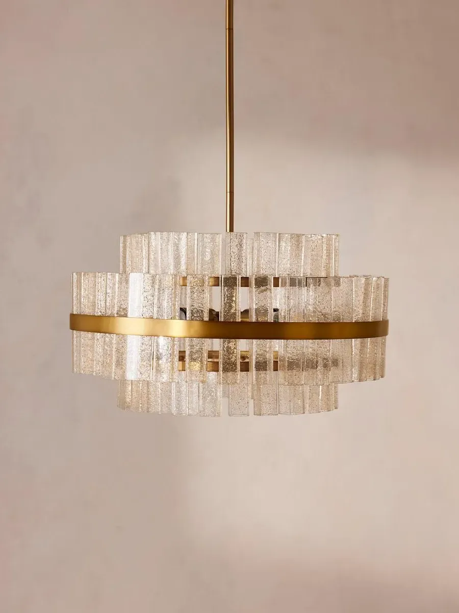 Tiered Chandelier - Yellow, Cast Glass image