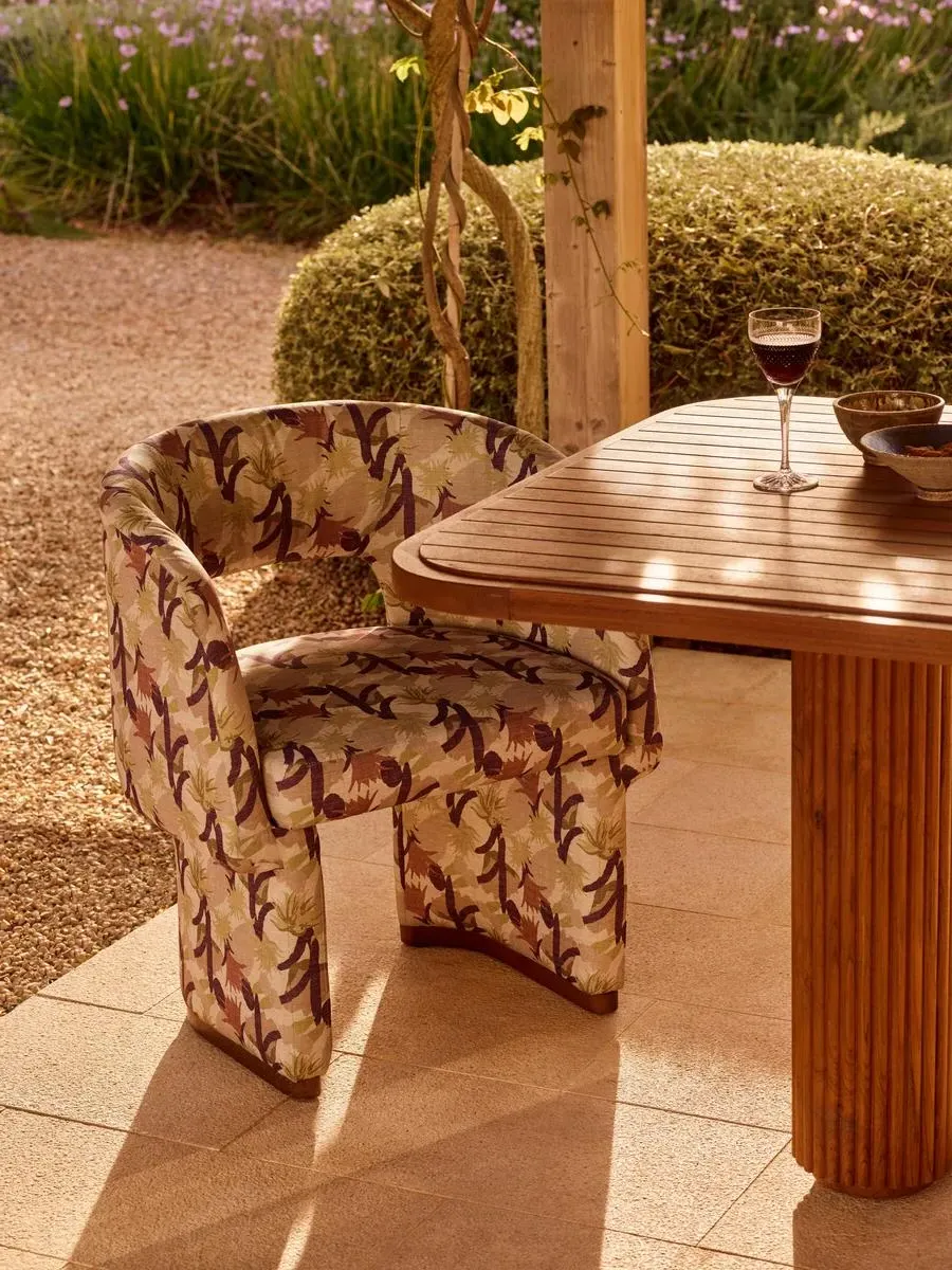 Tub Dining Chair Outdoor - Cactus Floral, Linen image