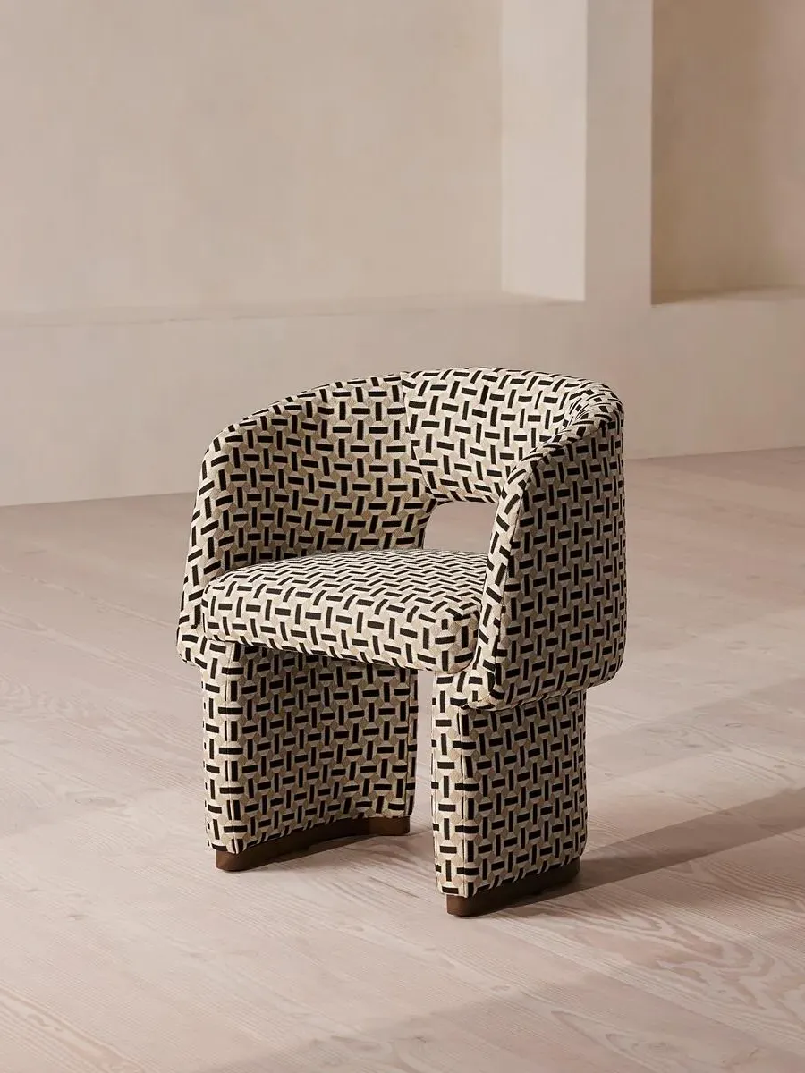 Tub Dining Chair Outdoor - Geometric, Linen image