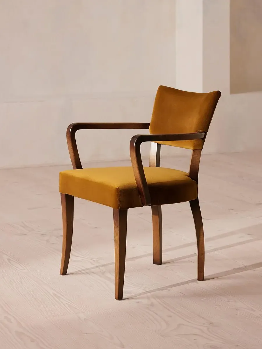 Upholstered Armchair - Mustard, Velvet