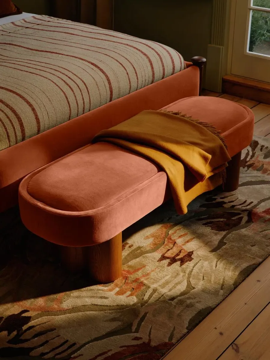 Upholstered Bench - Antique Rose, Velvet image