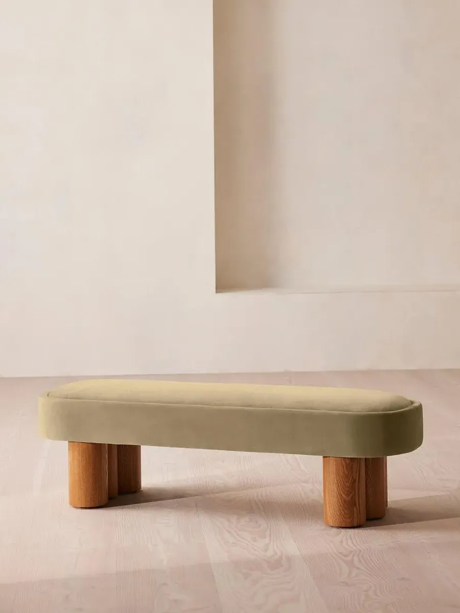 Upholstered Bench - Lichen, Velvet