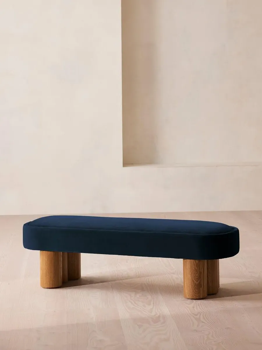 Upholstered Bench - Royal Blue, Velvet