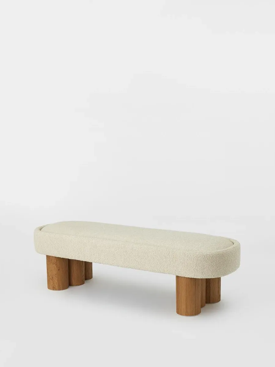 Upholstered Bench - Sand, Boucle image