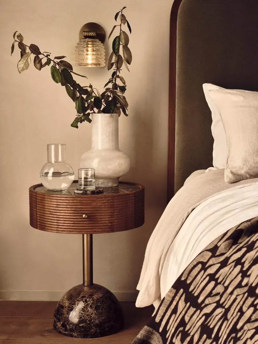 Wall Light with Glass Shade - Brass image