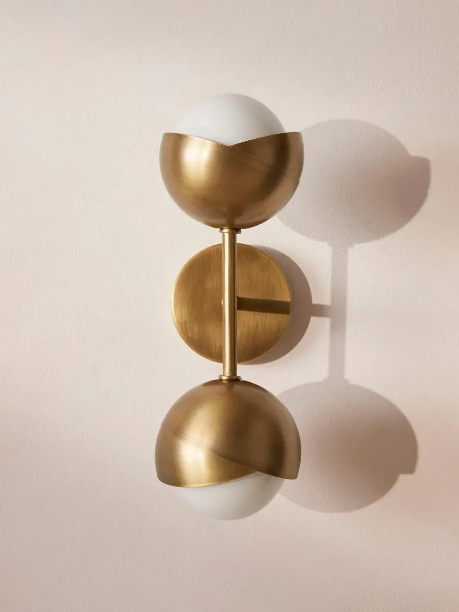 Wall Light with Orb Design - Antique Brass image