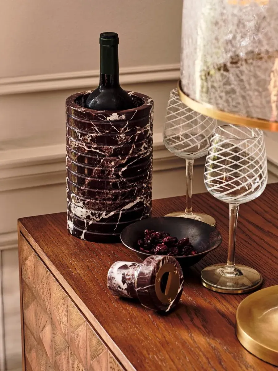 White Wine Glass Set - White, Swirled Glass