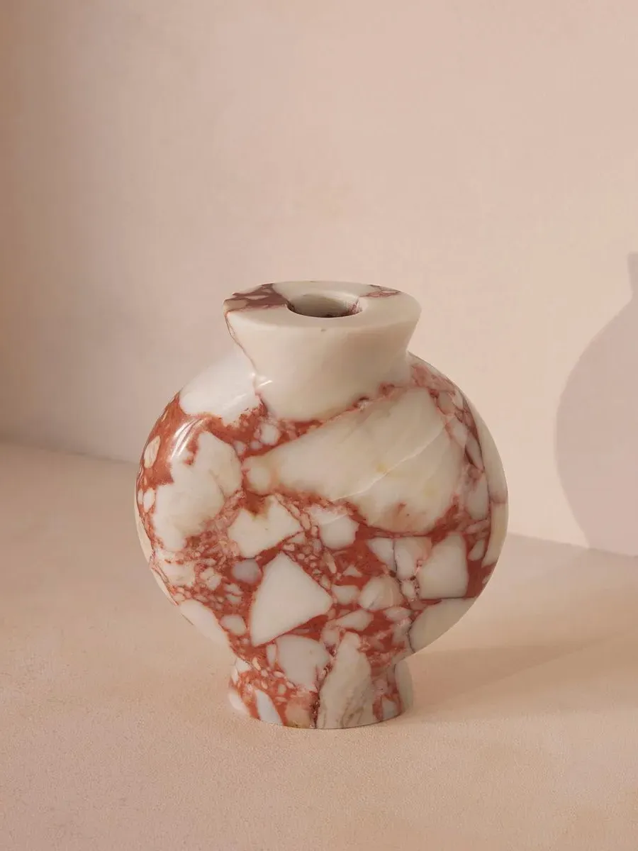 Wide Vase - Red, Marble image