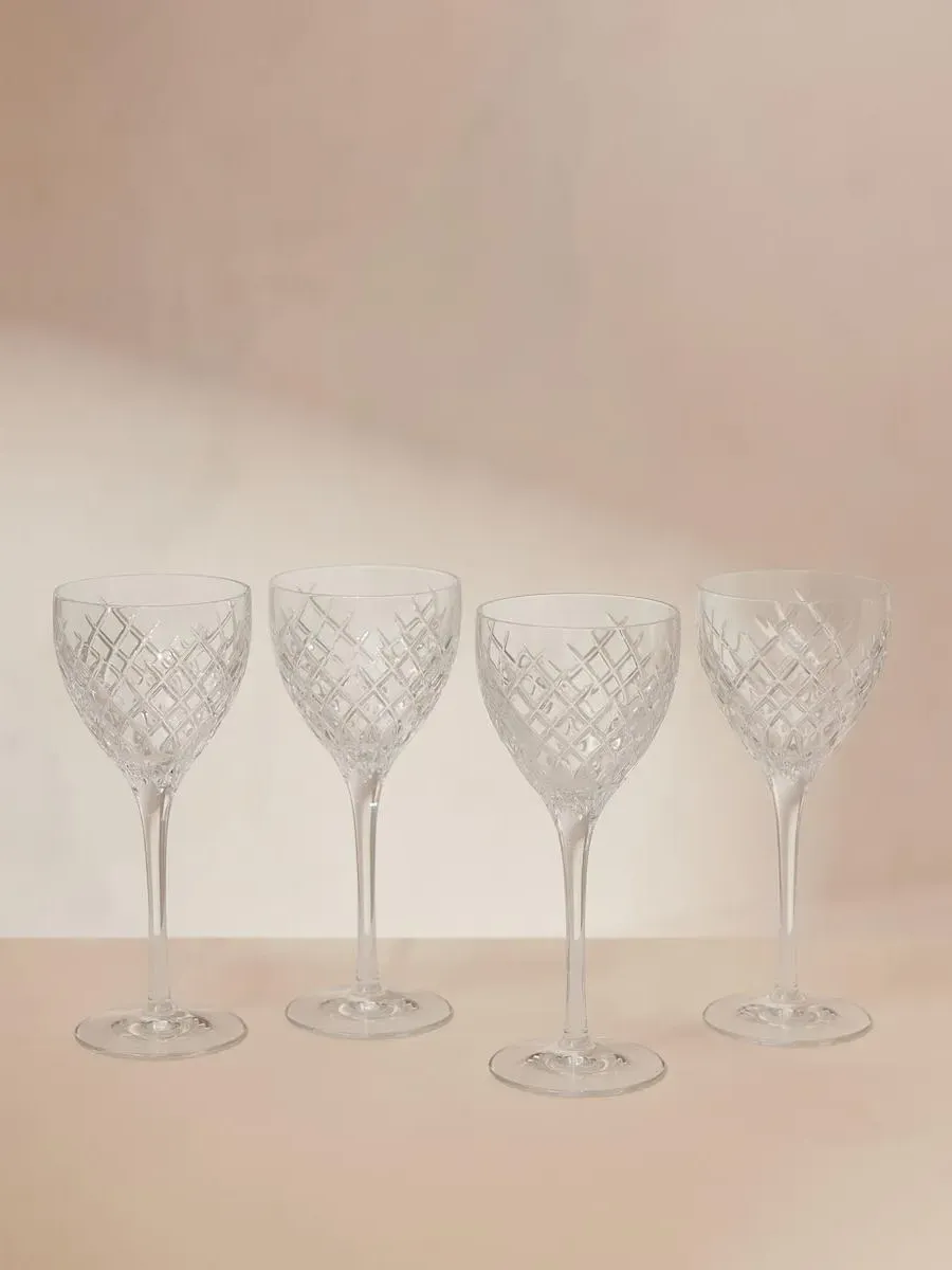 Wine Glass Set of 4 - Cut Crystal image