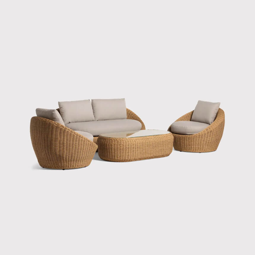 Bali Natural Wicker Garden Sofa