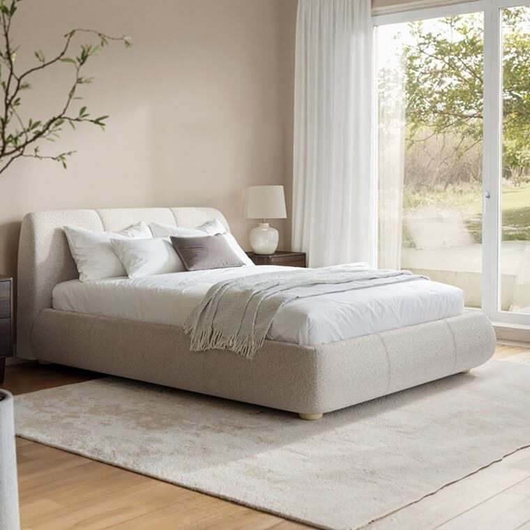 Chiara Boucle Bed in room