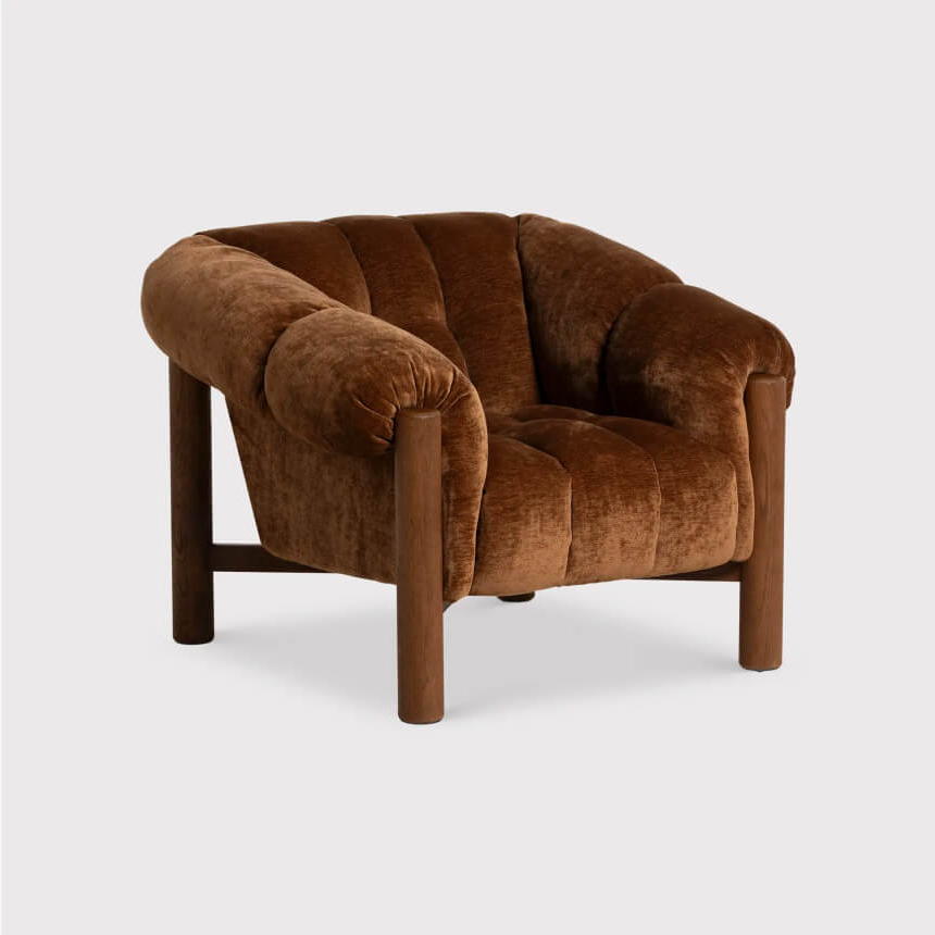 Nebula Brown Fabric Armchair
