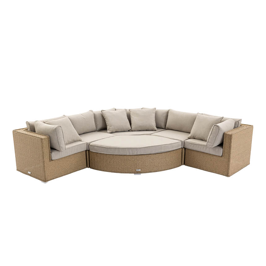 Florida 6 Piece Angled Rattan Garden Corner Sofa Set