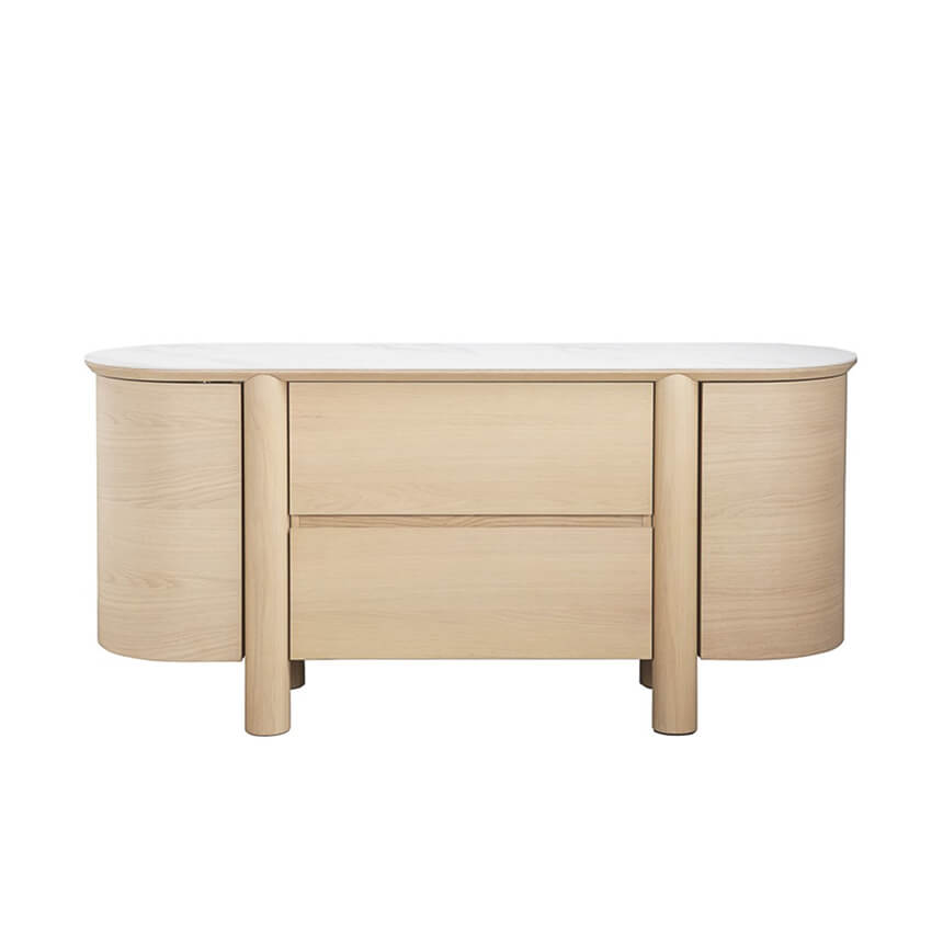 gianna large curved oak sideboard