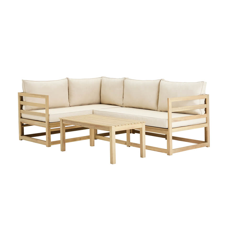 Habitat Evissa 5 Seater Wooden Garden Corner Sofa Set