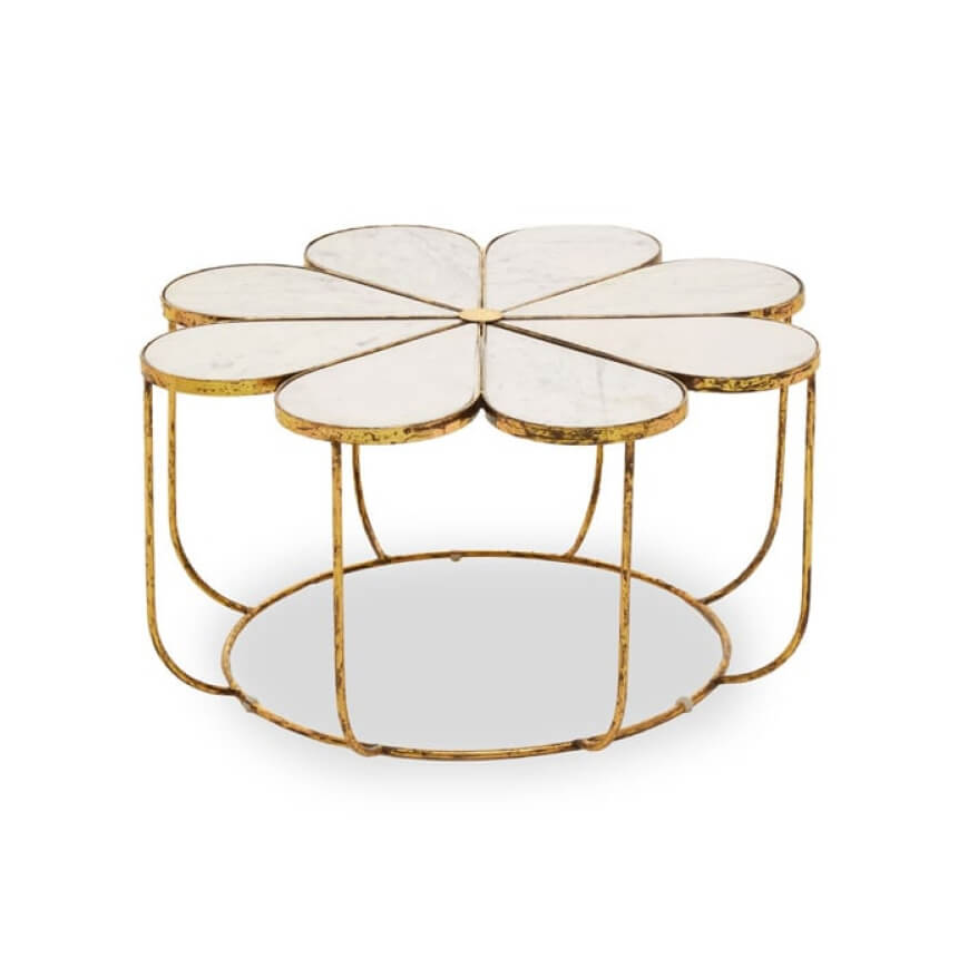 Mekbuda Petal White Marble Top Coffee