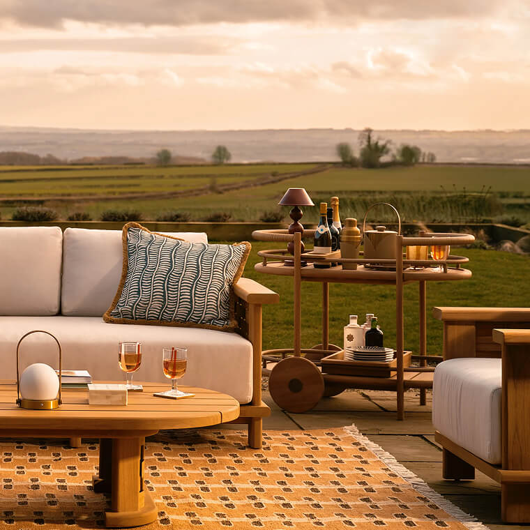 Raymond Drinks Trolley - Natural Teak