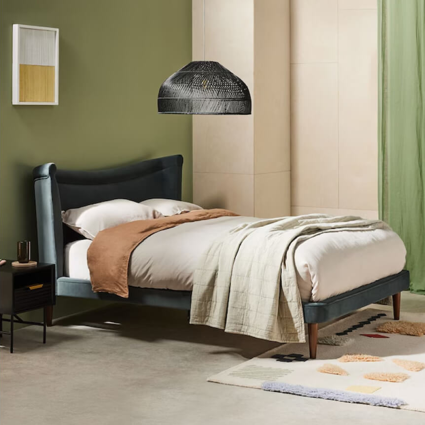 Sawyer Bed in Velvet