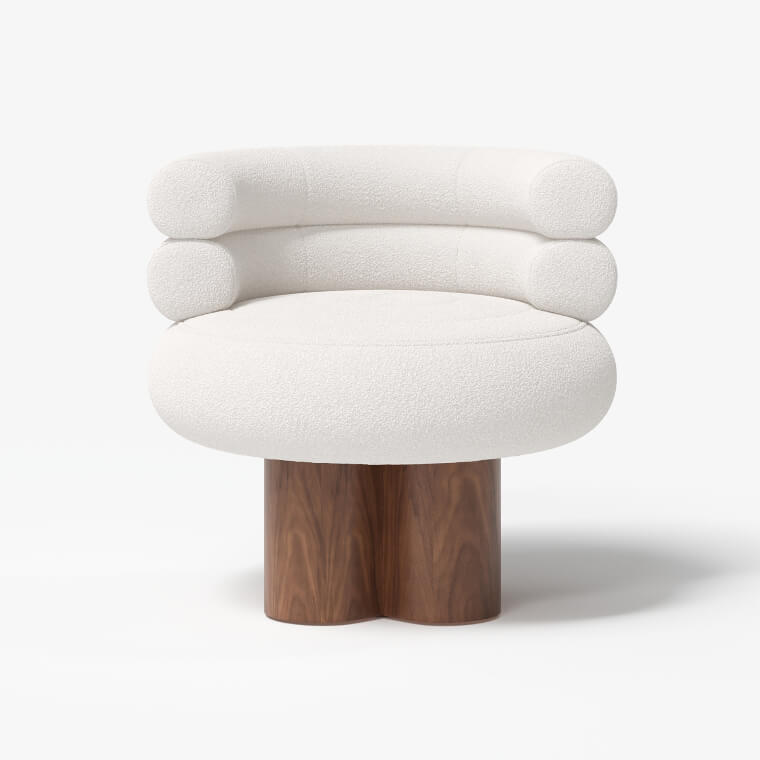 Swivel Boucle Accent Chair