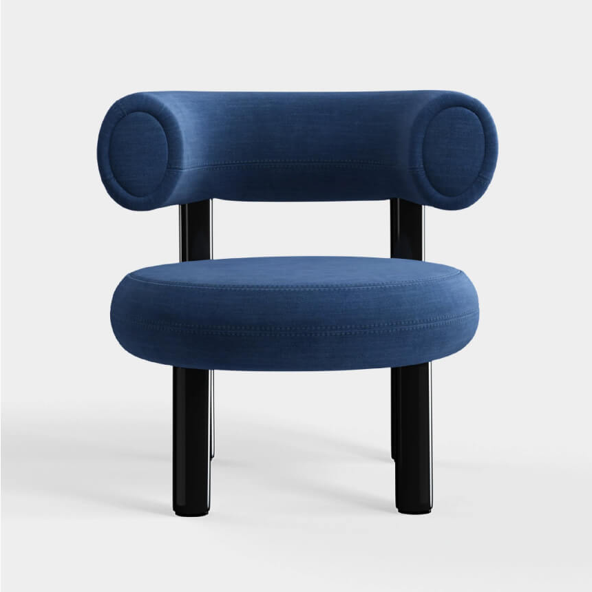 Fat Black Steel Lounge Chair