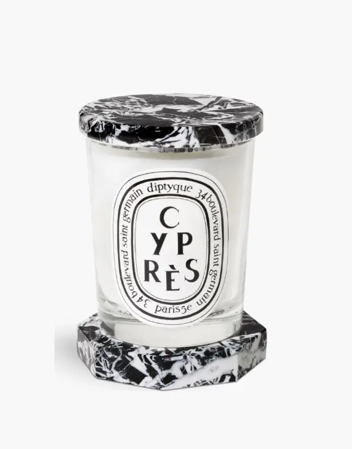 Antique marble candle lid