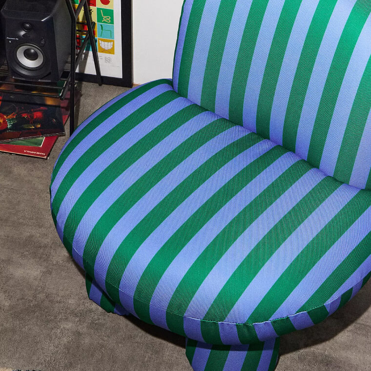 Blue & Green Stripe Bubble Chair