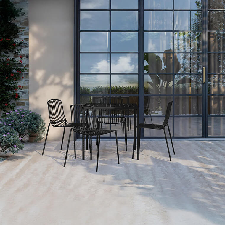 Frame Metal Garden Table Set