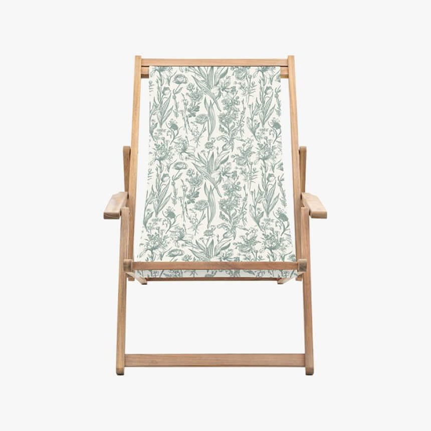 Rest-Easy Deck Chair in Sage Flora