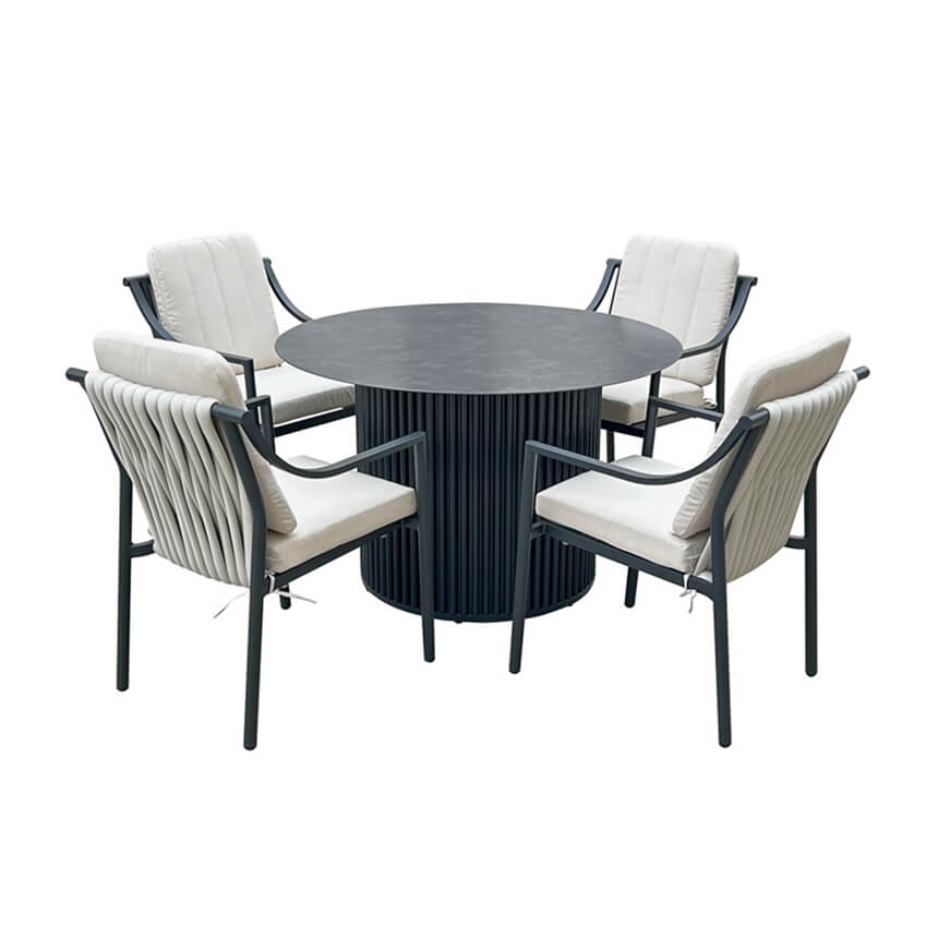 Round Aluminium Outdoor Garden Dining Set