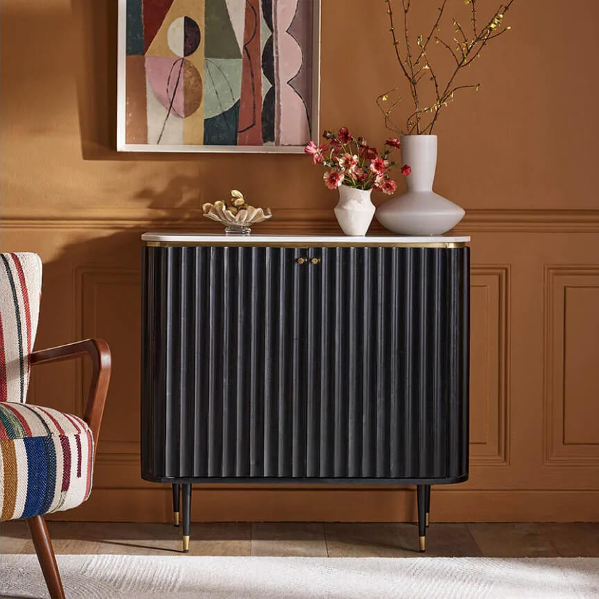 Flute Marble Drinks Cabinet 1