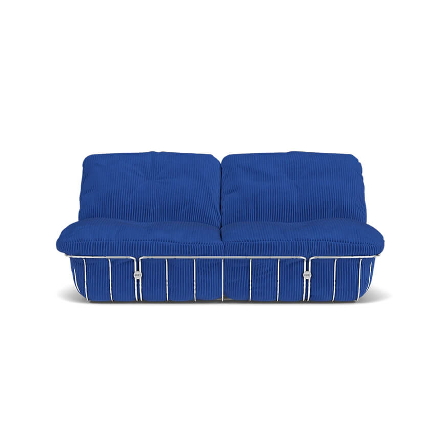 Muffin 2 Seater Sofa in Atlantic Blue Corduroy