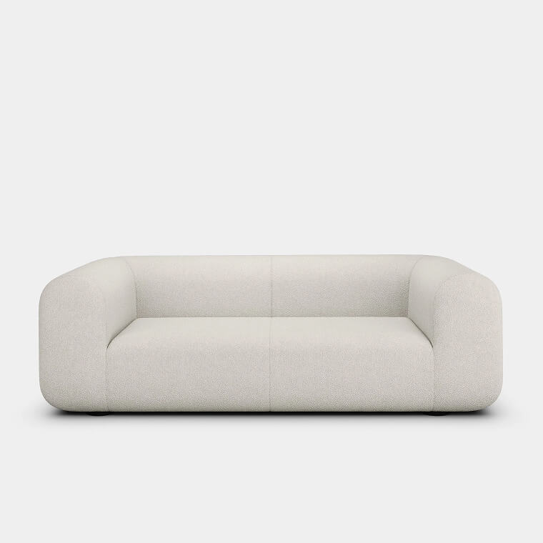 Plump 2.5-Seater Fixed Sofa Ivory Boucle