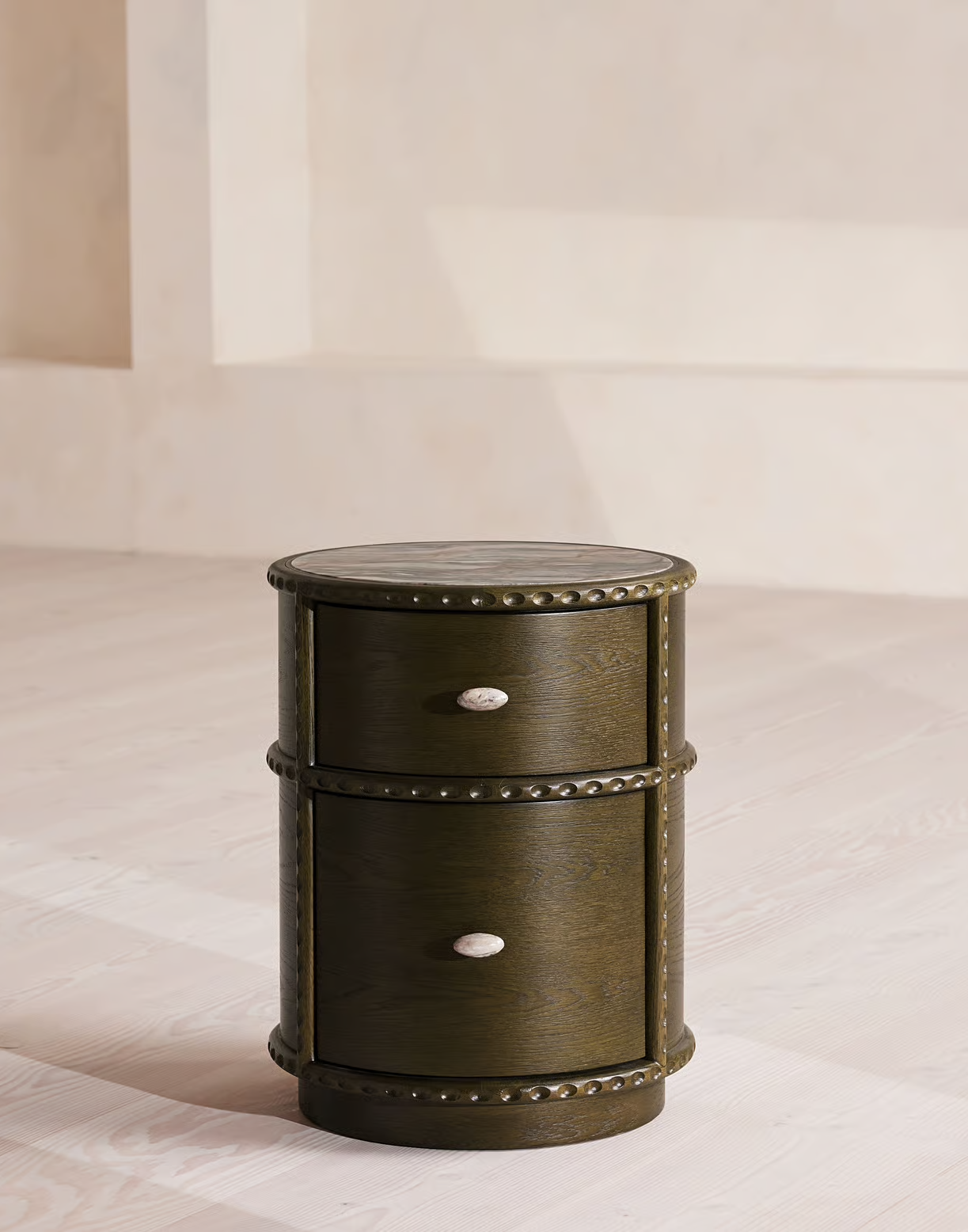 Pietro Bedside Table, Brazilian Quartzite